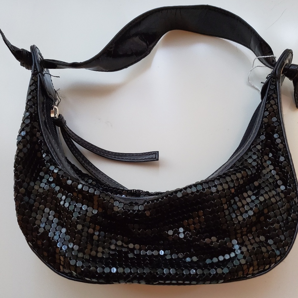 black chainmail mesh handbag evening